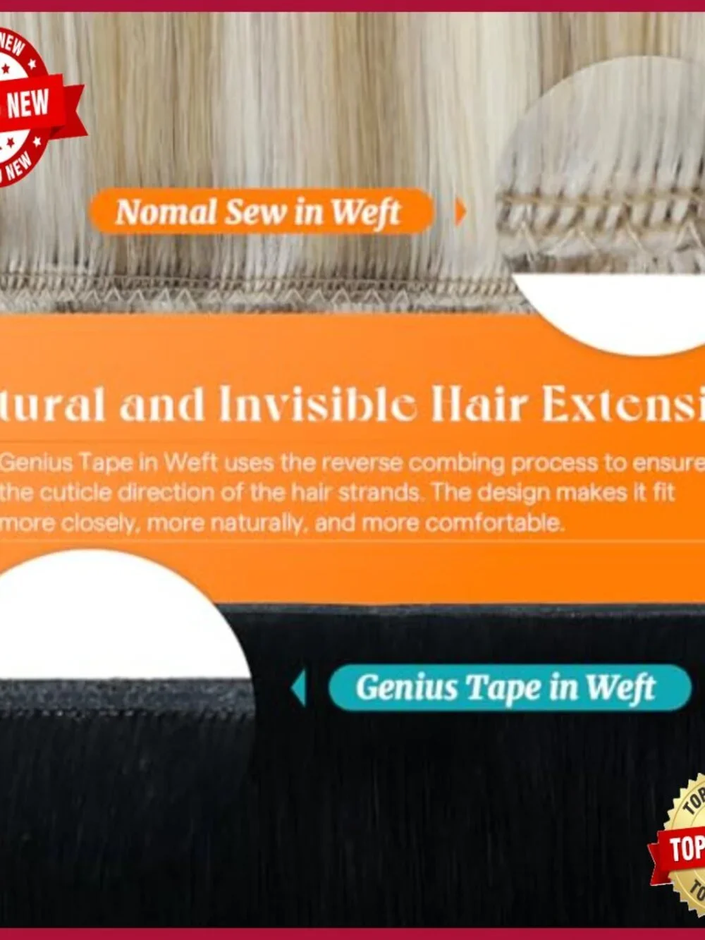 Human Hair Tape Extensions 22 Inch 120g Thick Weft 4 Pieces